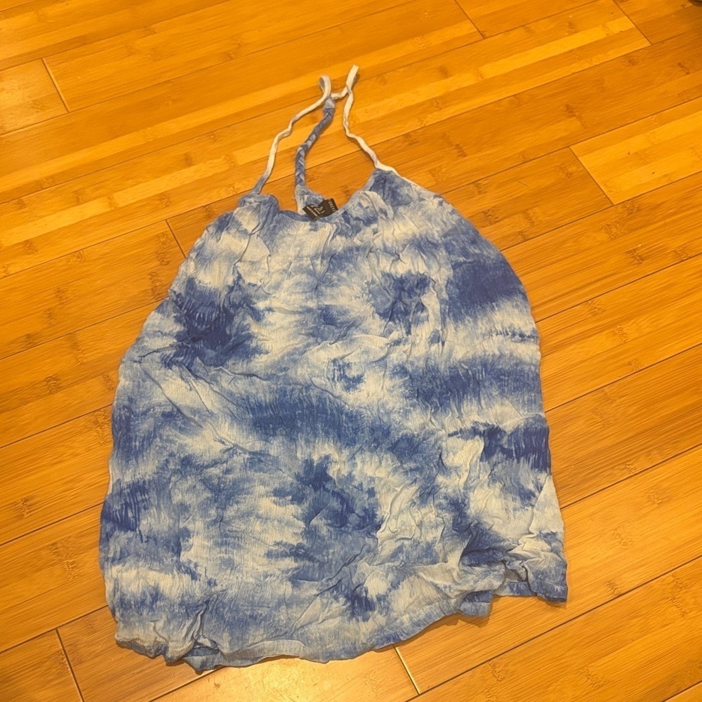 Forever 21 Blue and White Tie-Dye Swim Coverup